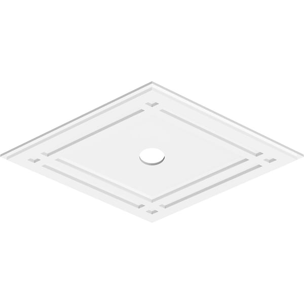 Diamond Architectural Grade PVC Contemporary Ceiling Medallion, 36W X 24H X 3ID X 12 3/4C X 1P